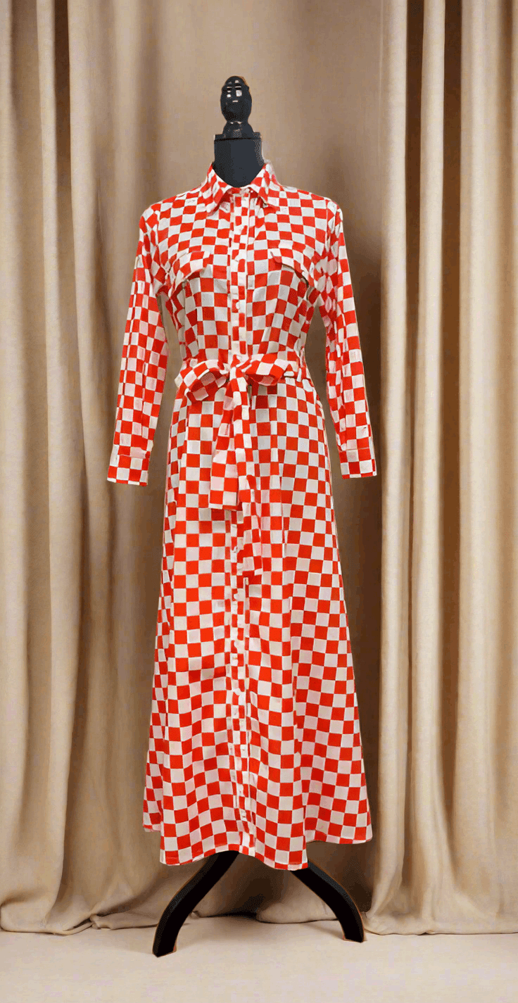 Emerald Raiment Maxi Dress Classic Check Maxi Red - bf-discount-20 fall long dress maxi spring Summer '24 PK Collection winter