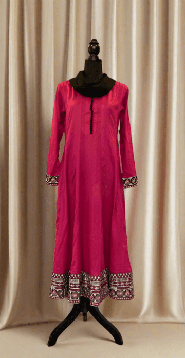 Emerald Raiment Maxi Dress Regal Magenta Dress - anarkali bf-discount-50 dress embroidered fall frock lawn magenta maxi spring three piece Winter '23 PK Collection