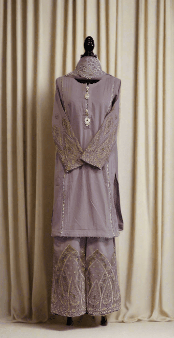 Emerald Raiment Three Piece Suits Lavender Dew Three-Piece Set - bead bf-discount-50 doria formal lawn lilac three piece Winter '23 PK Collection