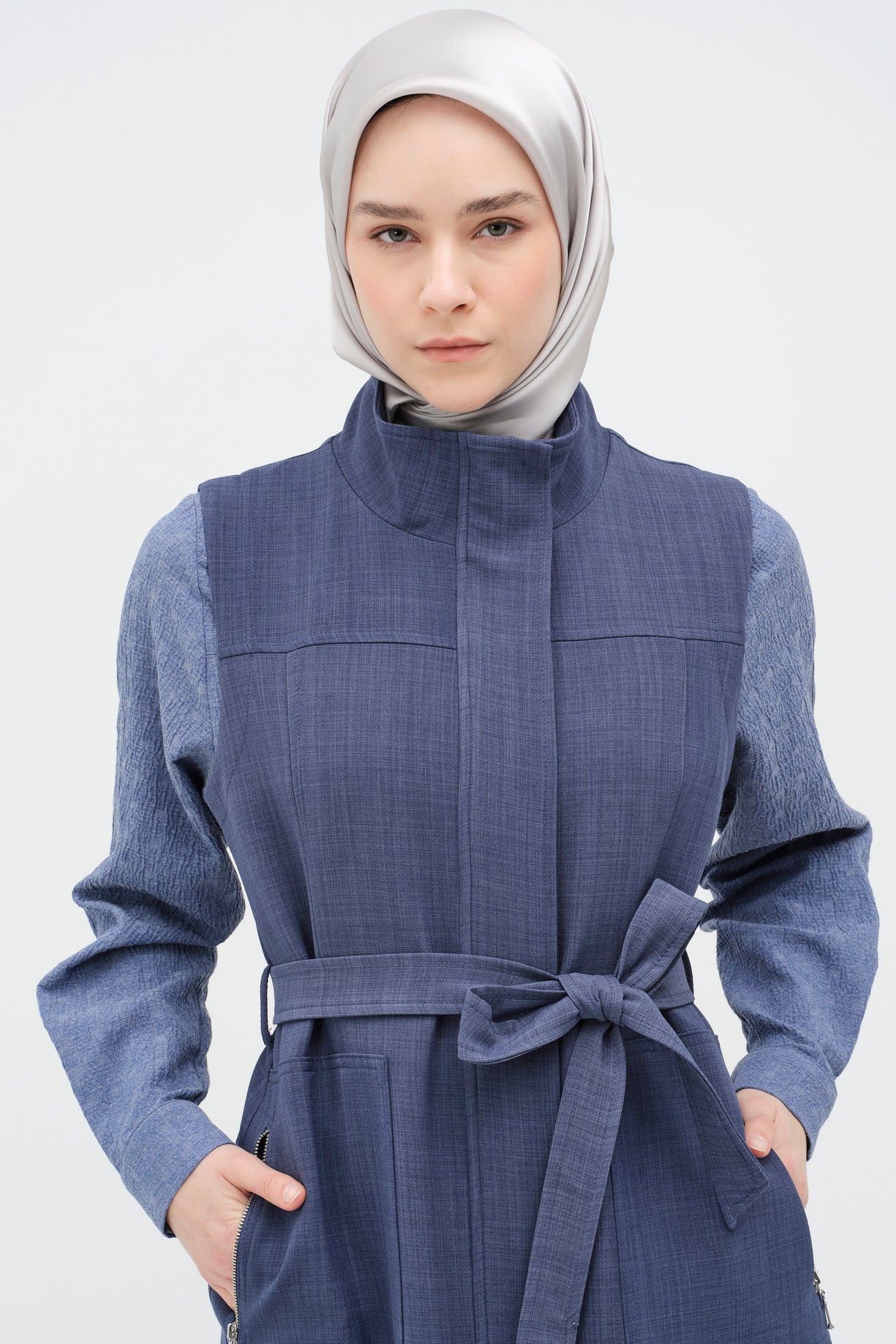 Belted Vest with Zipper Pocket