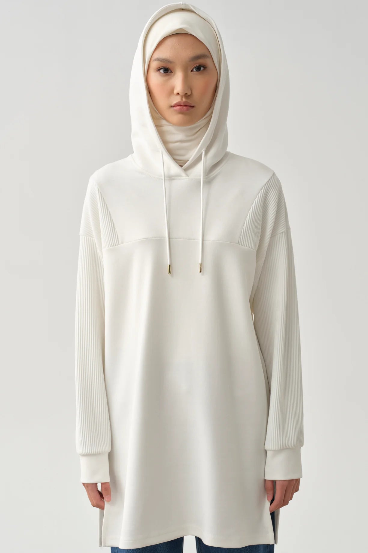 Hooded Garnished Sweater