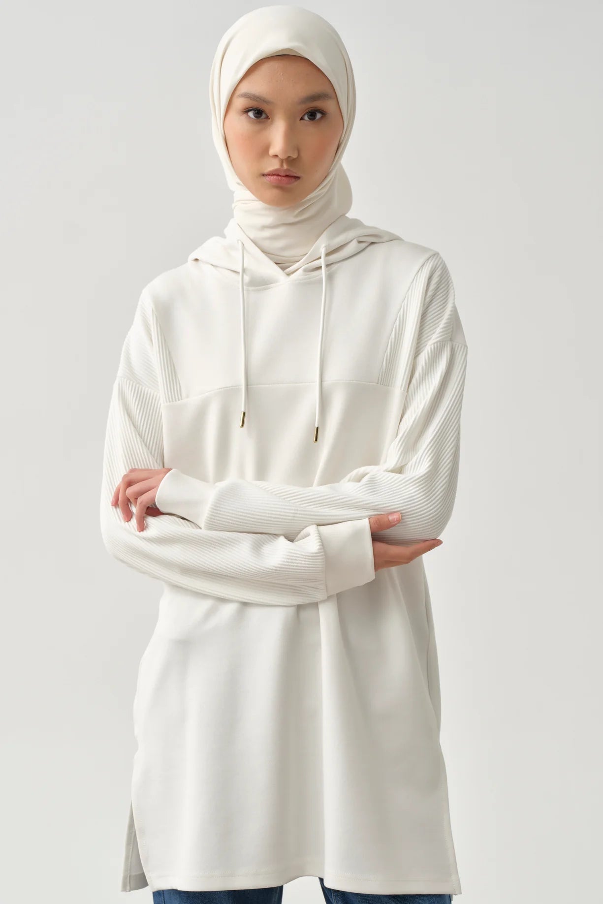 Hooded Garnished Sweater