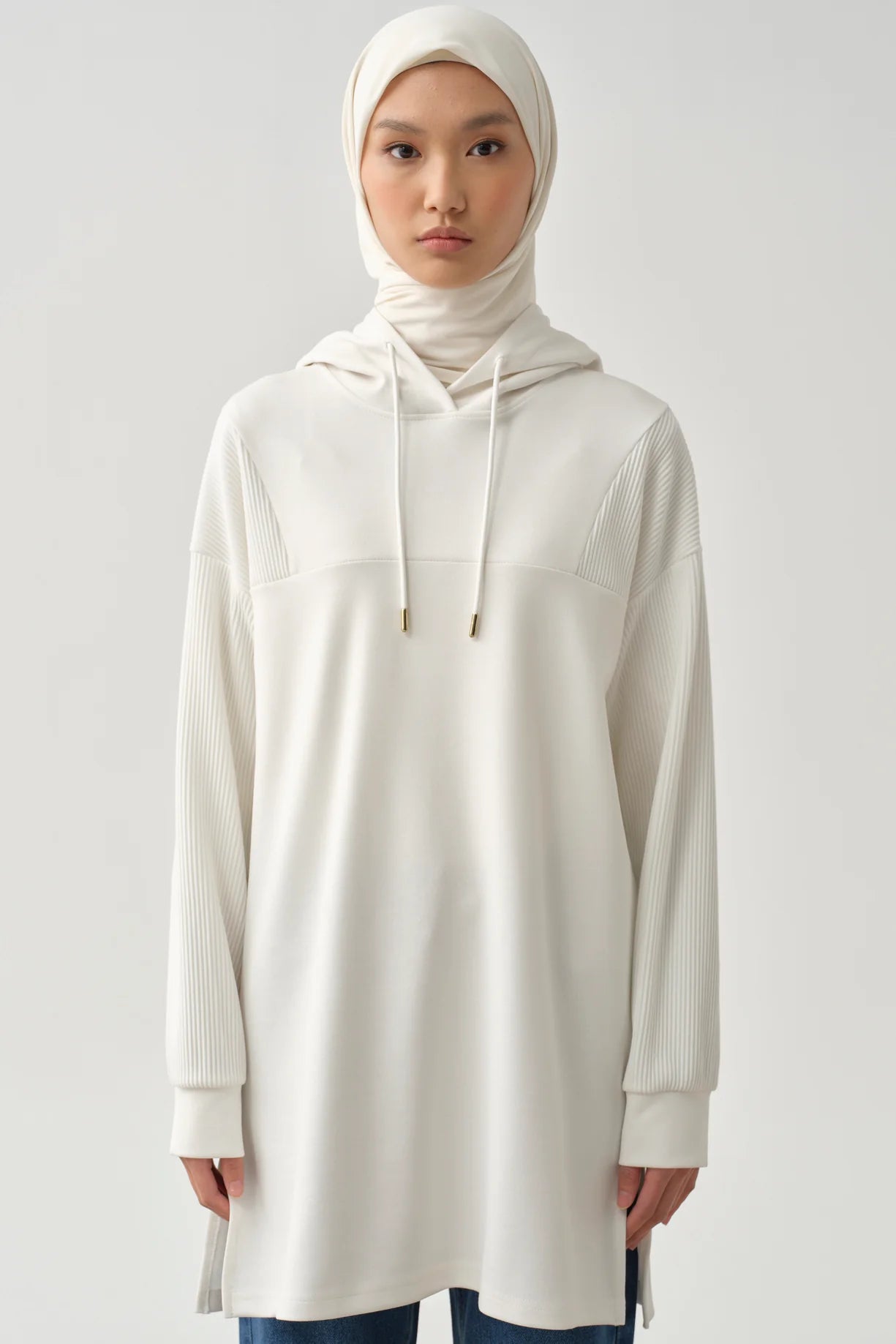 Hooded Garnished Sweater