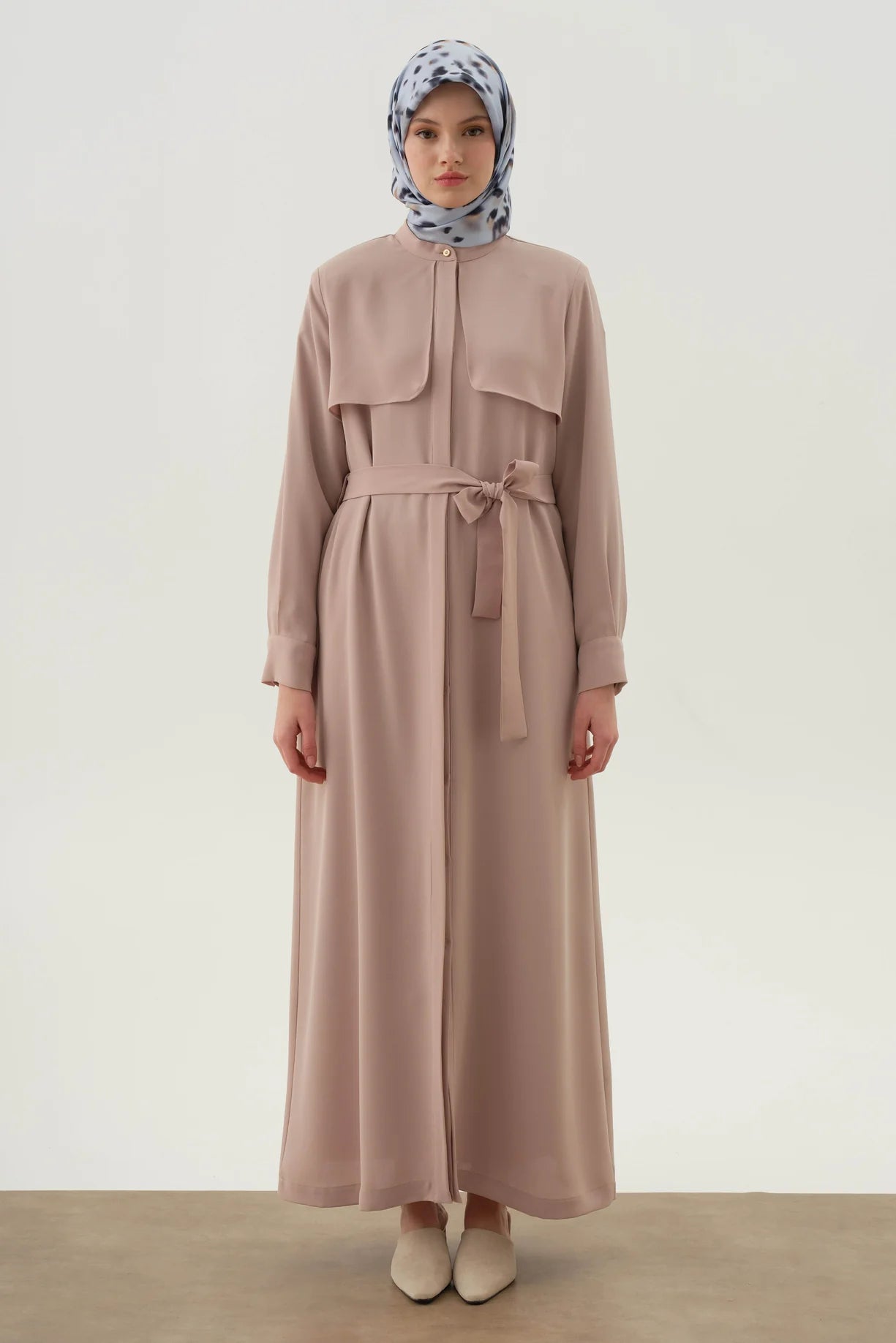 Belted Abaya with Windbreaker Detail