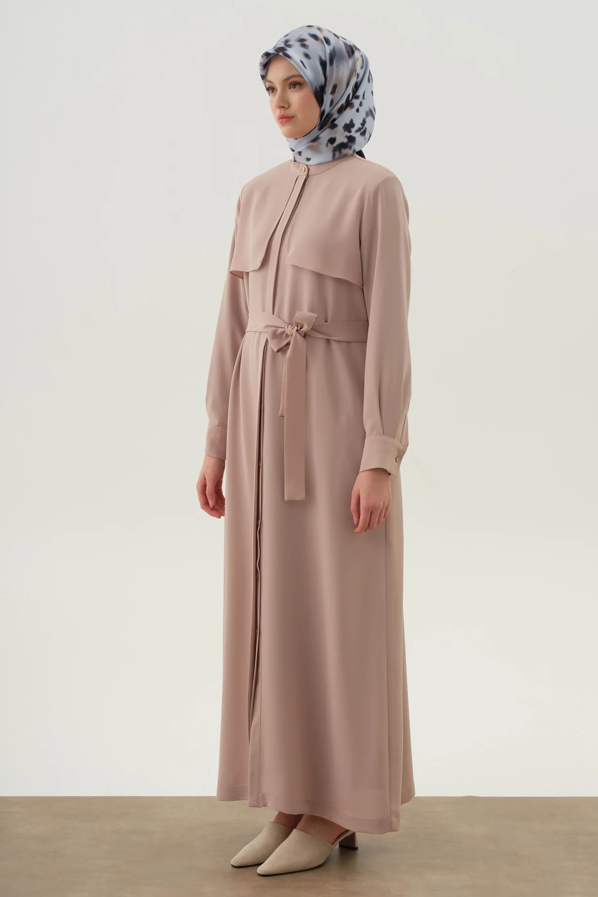Belted Abaya with Windbreaker Detail