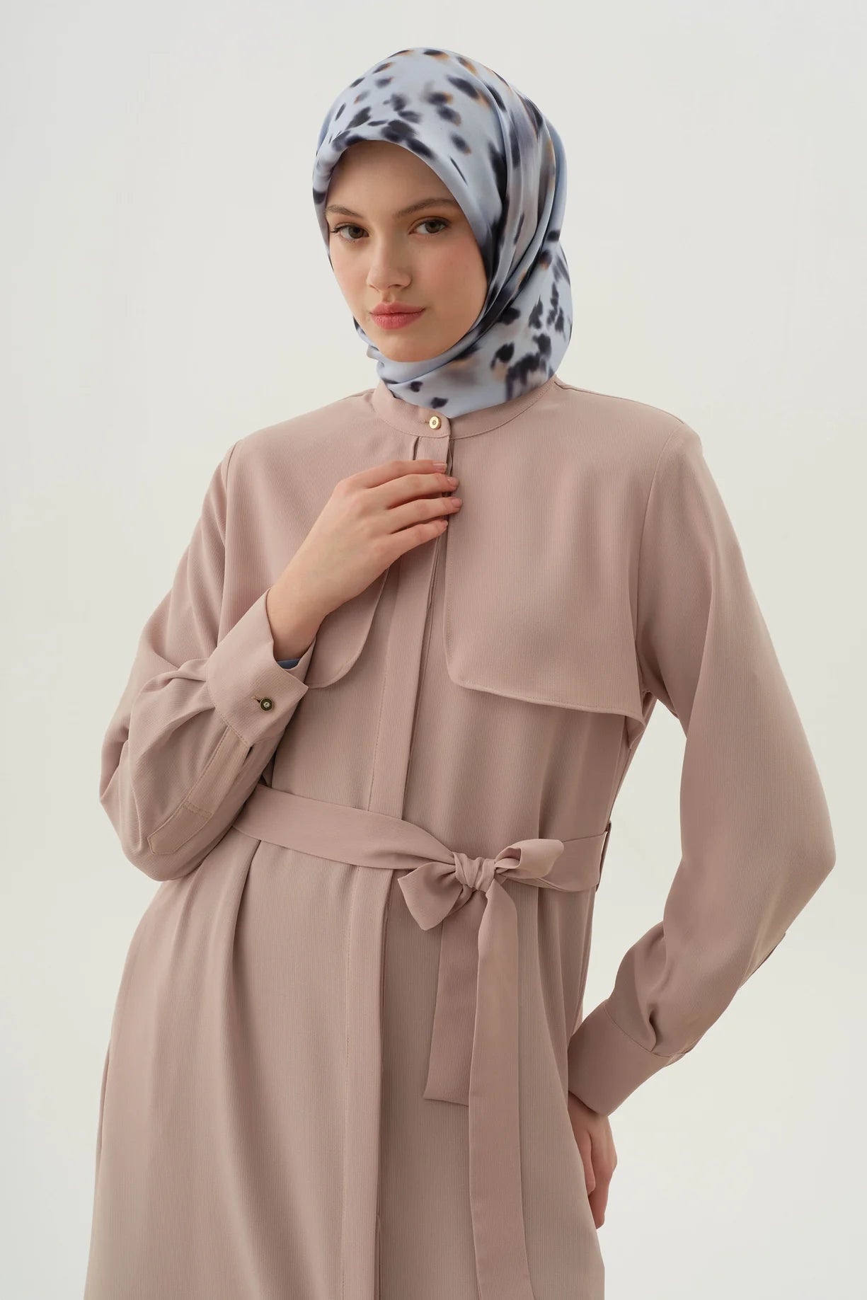 Belted Abaya with Windbreaker Detail