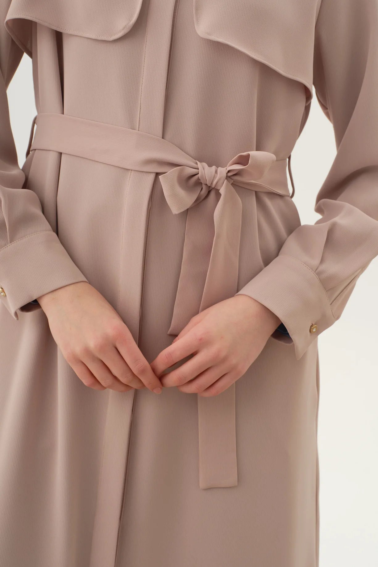 Belted Abaya with Windbreaker Detail