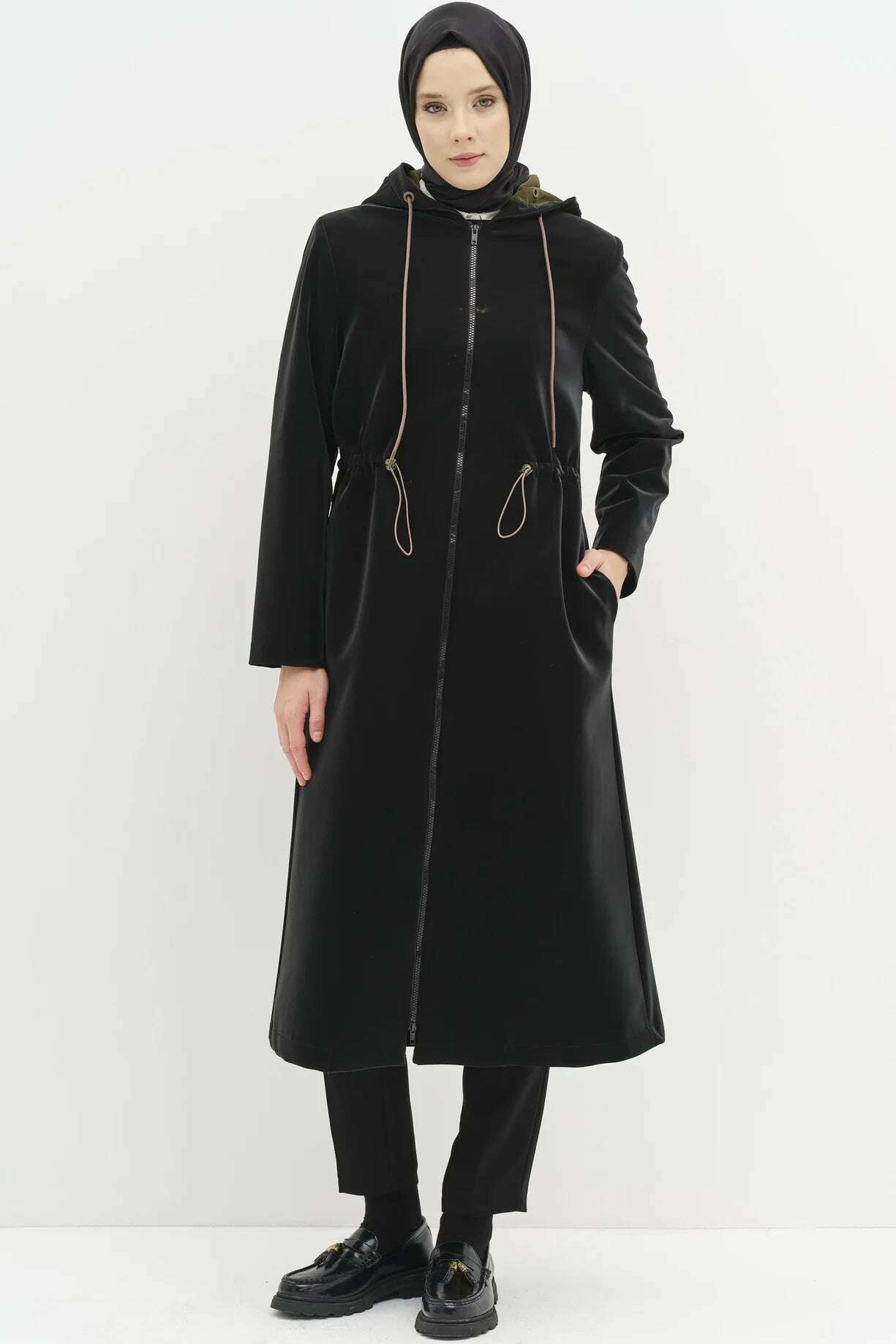 Emerald Raiment Coat Waterproof Drawstring Waist Raincoat - bf-discount-20 coat fall FW '24 jacket rain spring winter