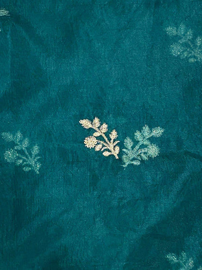 Emerald Raiment Gharara Golden Tilla English Green Gharara Set - bf-discount-50 embroidery gharara green jaquard tilla Winter '23 PK Collection