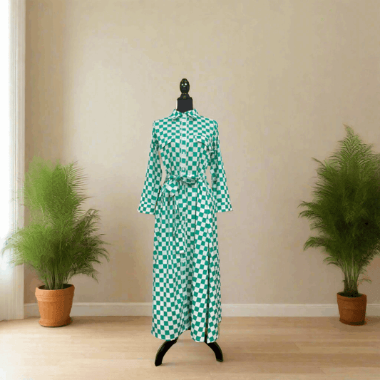Emerald Raiment Maxi Dress Classic Check Maxi Green - bf-discount-20 fall long dress maxi spring Summer '24 PK Collection winter