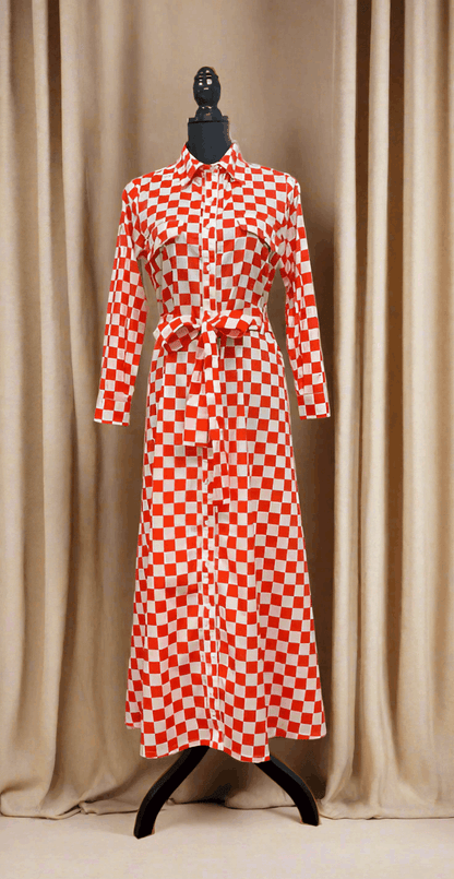 Emerald Raiment Maxi Dress Classic Check Maxi Red - bf-discount-20 fall long dress maxi spring Summer '24 PK Collection winter