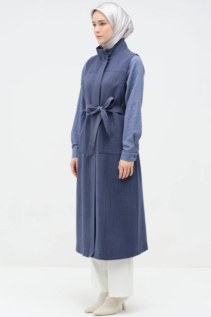 Belted Vest with Zipper Pocket