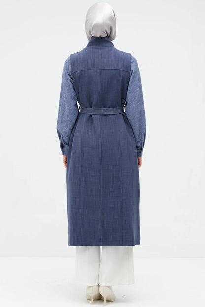 Belted Vest with Zipper Pocket