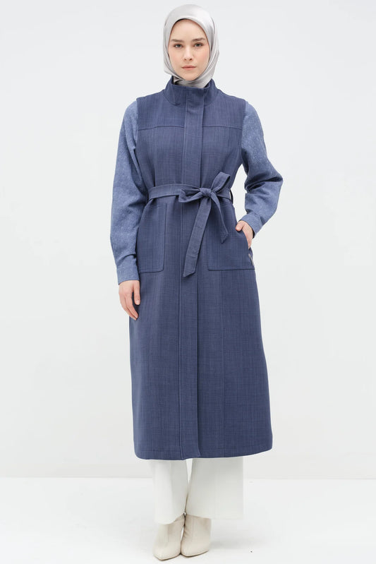 Belted Vest with Zipper Pocket
