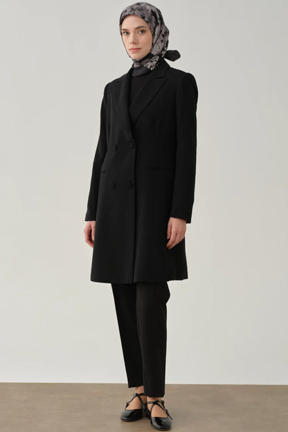 Double-Breasted Long Basic Jacket