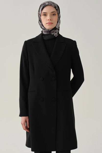 Double-Breasted Long Basic Jacket