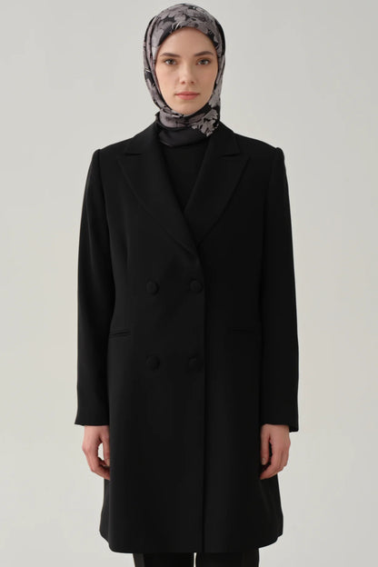 Double-Breasted Long Basic Jacket