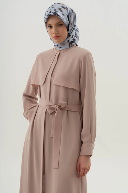 Belted Abaya with Windbreaker Detail