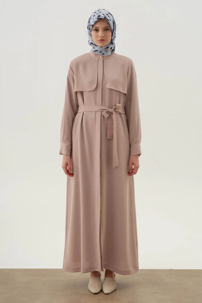 Belted Abaya with Windbreaker Detail