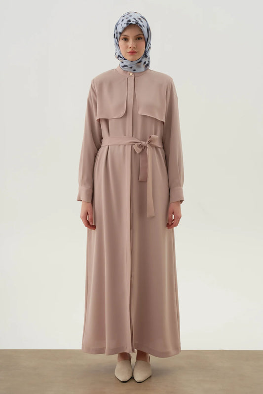 Belted Abaya with Windbreaker Detail