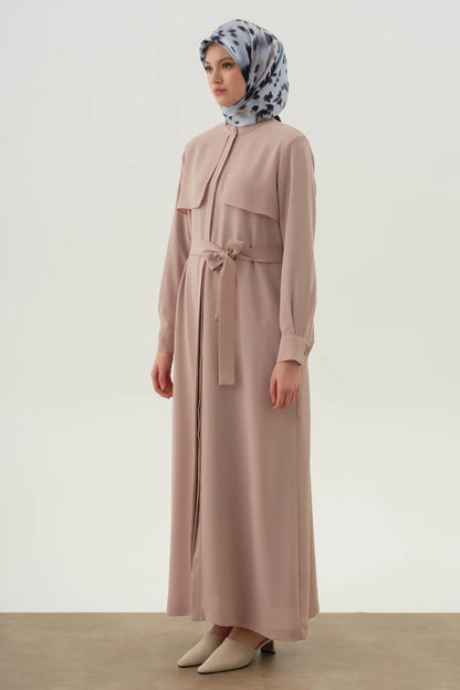 Belted Abaya with Windbreaker Detail